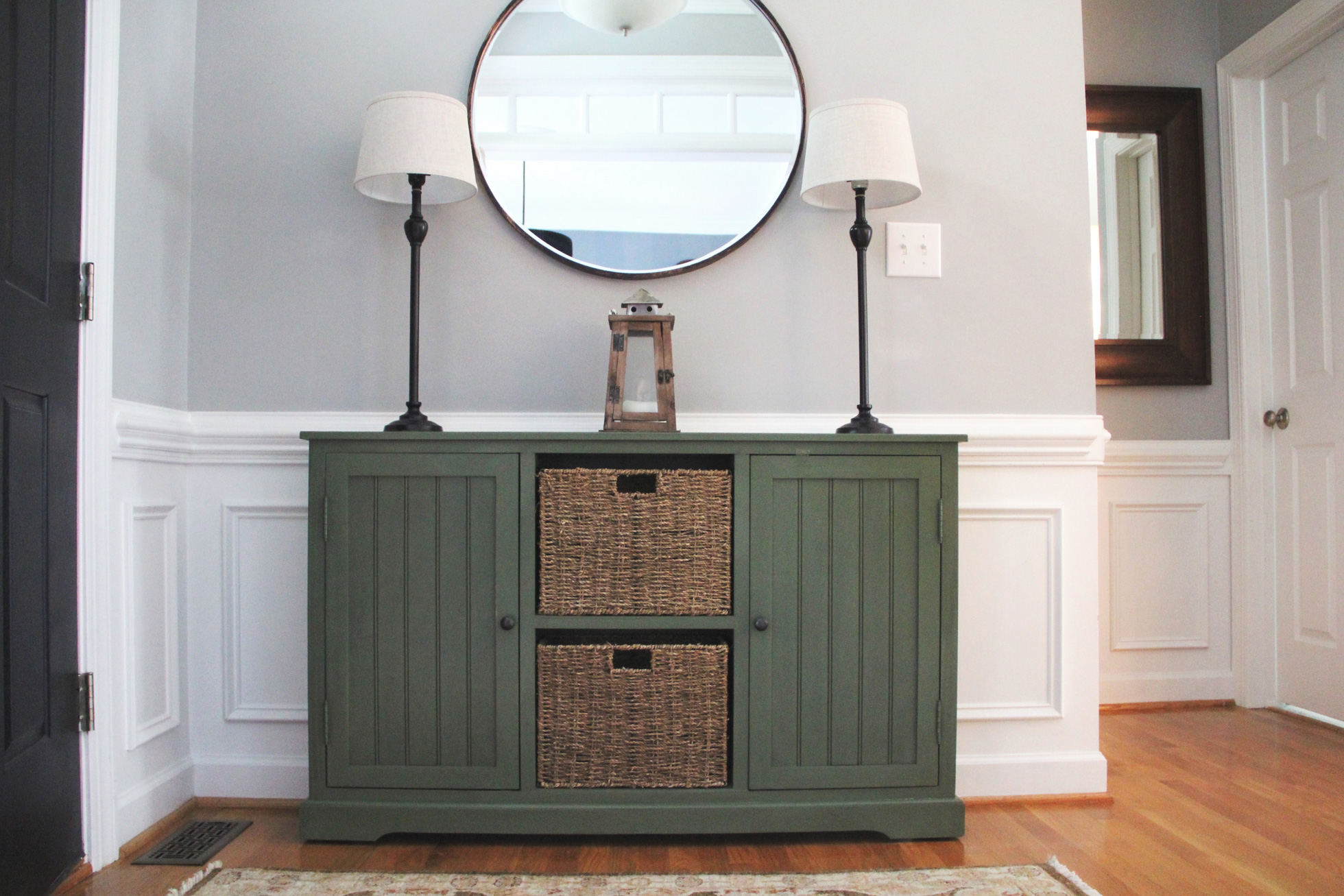 Neutral cabinet in staged home