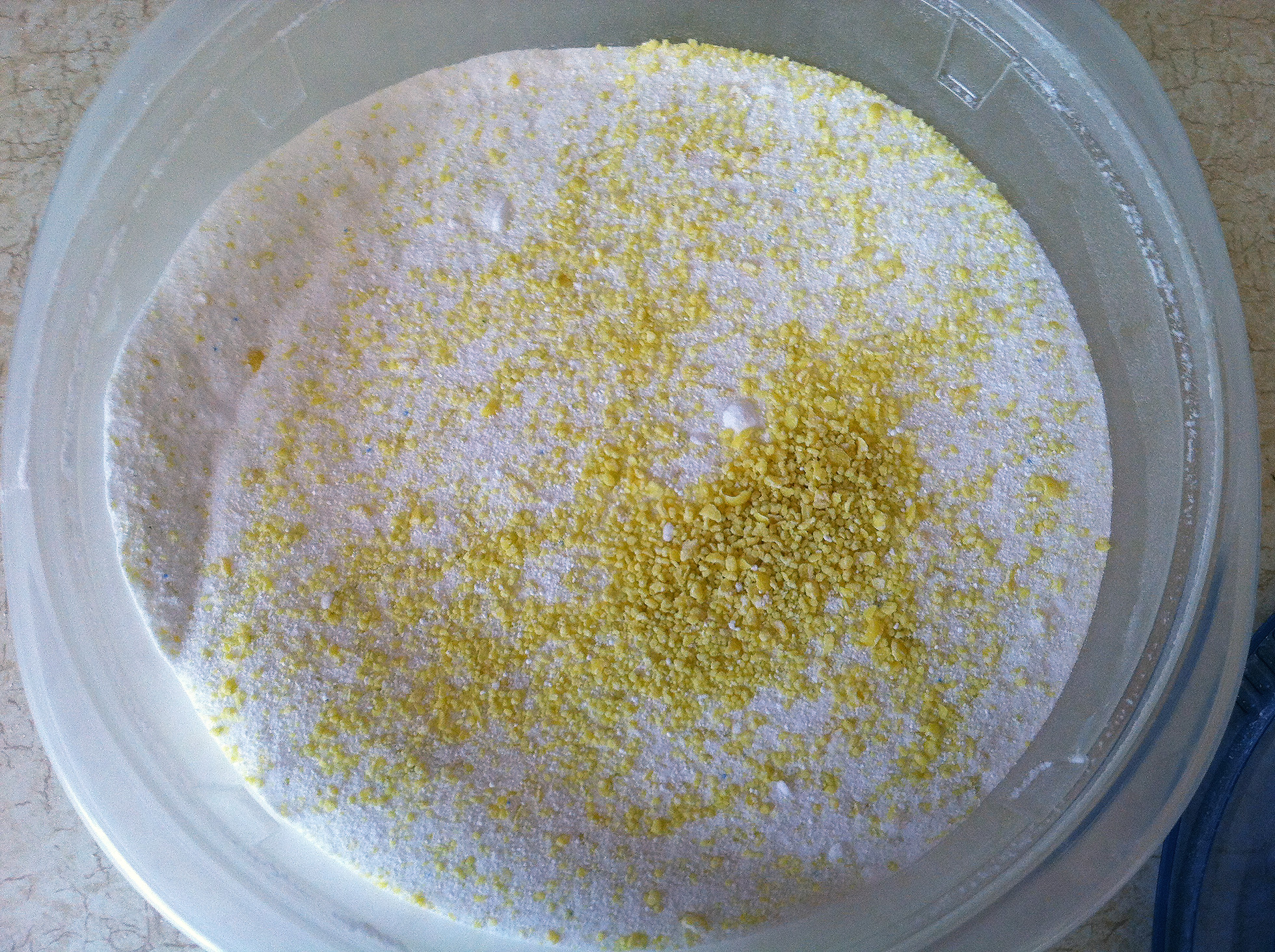 Powder created by clothes detergent recipe #3