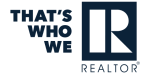 NAR that's who we are logo with the words that's who we and the letter R in block and word REALTOR® beneath